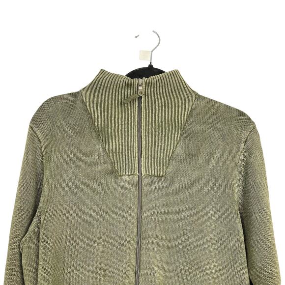WOOLRICH Women’s Zip Front Cotton/Ramie Cardigan  Lg  Retro Grunge Fall Preppy - Picture 5 of 9